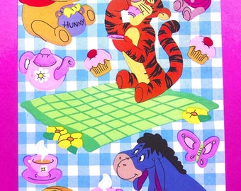 Sandylion Winnie the Pooh Maxi Sticker Sheets -YOUR CHIOCE- Vintage Picnicking Pooh Bear | Rainy Day Pooh | Bedtime Pooh Stickers