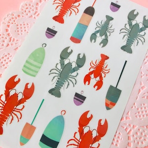 Rare Lobsters Stickers - Mrs Grossman&#39;s Collectible Lobster Claws Bouy  Sea Floor Crustaceans Pincers Marine Life