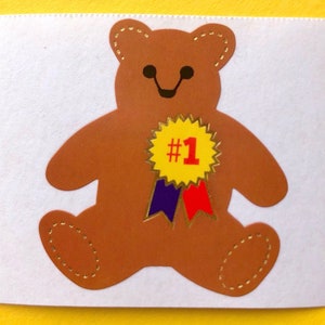 My Number One Teddy Bear Sticker Mod - Limited Edition Mrs Grossman’s Ace Reflective Gold Stitches First in my Heart  Brilliant You
