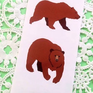 Very Rare Grizzy Bear Stickers - Mrs Grossmans Brown Bear, Den, Omnivore, Fish, Hibernate, Berries