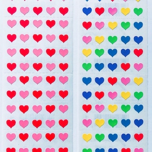 80’s Micro Hearts Vintage Stickers  -YOUR CHOICE- Mrs Grossman’s Red & Pink Strip | Rainbow Strip | Collectible Sticker Album