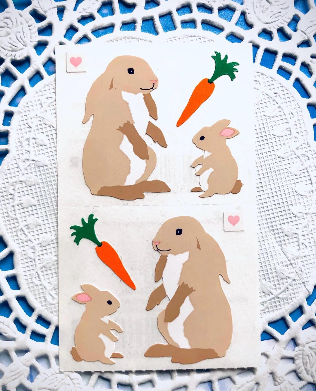 Rare Bunny Rabbits and Carrots Vintage Stickers - 90's Mrs Grossmans ...