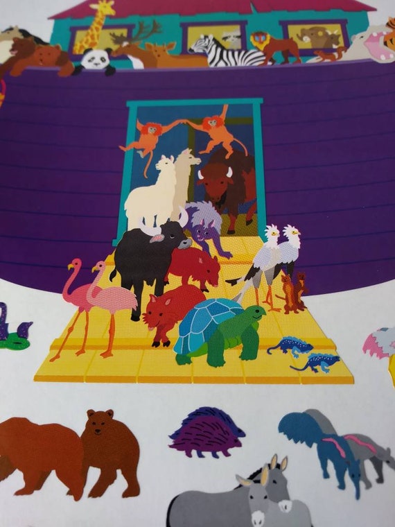 Vintage Mrs Xmas Grossman Large Sticker Sheet-- Space Dogs Nativity 6/'/'x6/'/'