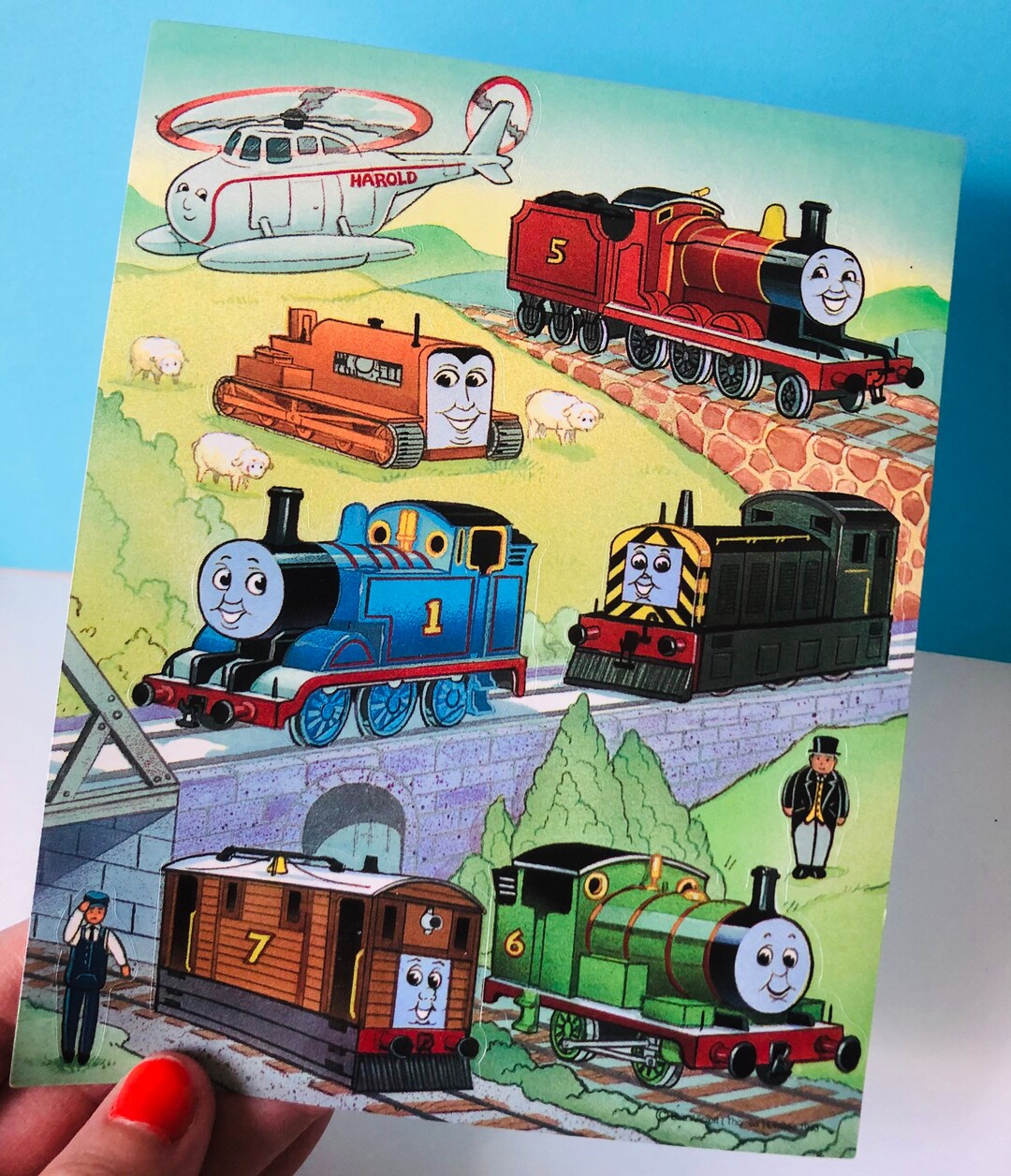 Thomas the Tank Engine Vintage Sticker Sheet - 90's Hallmark Sir Topham ...
