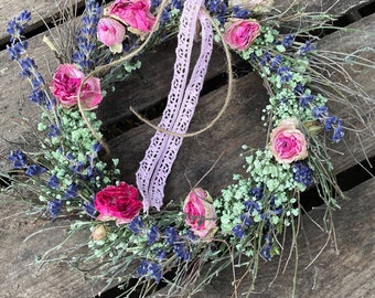 Flowersflirt-Kranz aus Trockenblumen ~ Lavendel Dream~ ca. 18 cm ~ Kranz