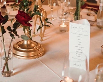 Wedding Trifold Table Talker - Classic Calligraphy Stunning High Quality Design - Emilia Rebecca Collection