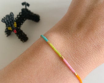 Perlenarmband Armband Freundschaftsarmband Bunt Sommer Fein Filigran Minimalistisch