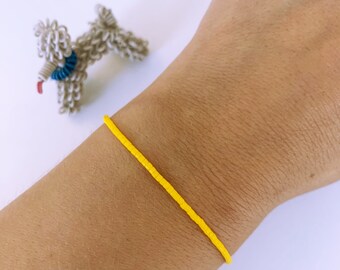 Kralenarmband Vriendschapsarmband Geel Zomer Fijn Filigraan Minimalistisch