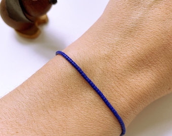 Bracelet de perles bracelet bleu foncé mat bracelet d'amitié bleu cobalt cobalt