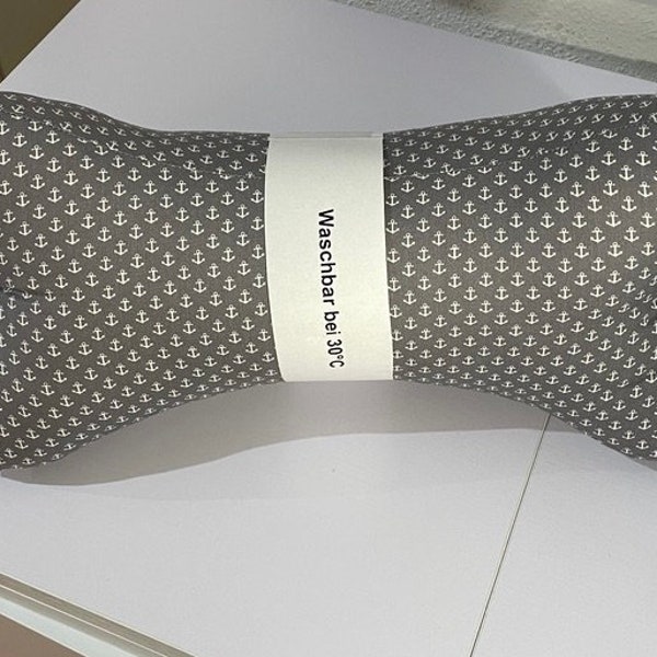 Reading bones/neck pillow gray with white anchors (18/23)