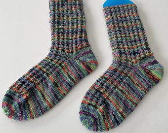 Hand-knitted socks in 39/40 colorful (2-24)