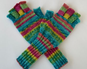 Market women's gloves colorful with long cuffs (4/24)