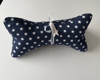 Reading bones/neck pillow blue with large white stars (11-23)