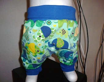 « Éléphants » pantalon maillot jaune bleu vert