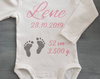 Baby Body Geschenk Geburt personalisiert *freie Farbwahl*