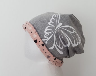 « Papillon » gris Jersey Beanie