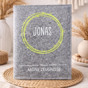 Zeugnismappe Filz Name inkl. Sichtbuch | personalisierte A4 Zeugnisse & Urkunden Hülle | Einschulung Geschenk