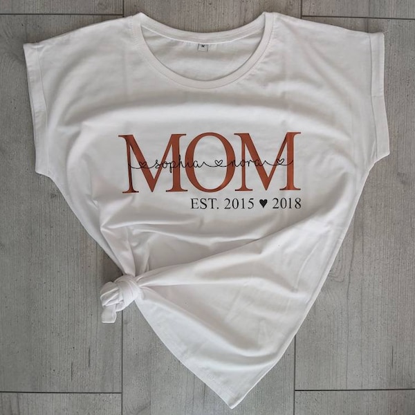 MOM Statement-Shirt Mama Kinder personalisiert Aufdruck