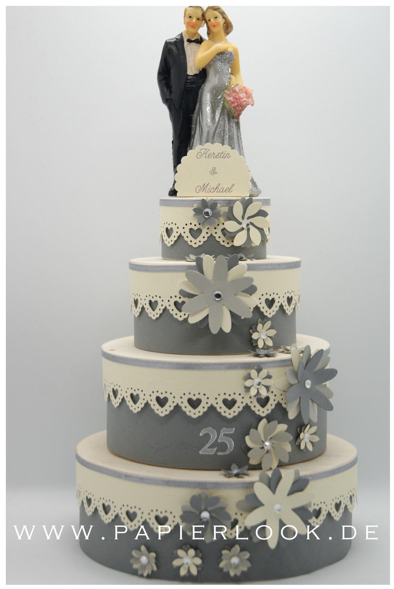 Money Gift Cake For Silver Wedding - 