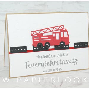 Einladung zum Kindergeburtstag "FEUERWEHR"