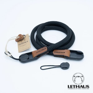 Model RLC // Rope & Leather Camera Strap (Black / Brown)