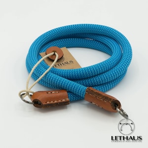 Full Stitch // Rope & Leather Camera Strap (Blue / Cognac)