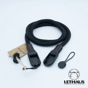 Model RLC // Rope & Leather Camera Strap (Black / Black)