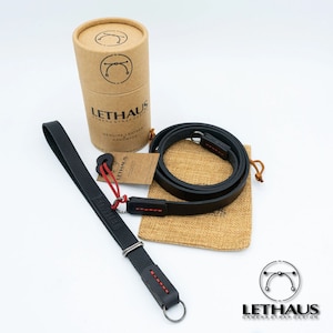 COMBO Double Set // Model June // Leather Camera Strap (Black)
