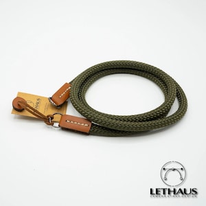 Modèle June // Rope & Leather Camera Strap (Dark Green / Cogniac)