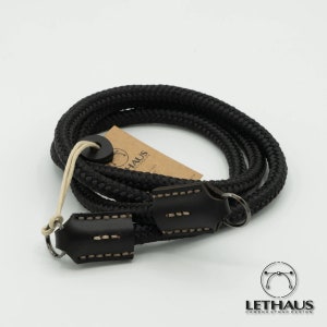Full Stitch // Rope & Leather Camera Strap (Black / Black)