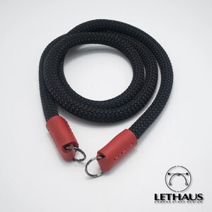 Model May // Rope & Leather Camera Strap (Black / Red)
