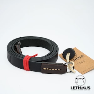 New Stitched Leather Camera Strap (Black / Brown)