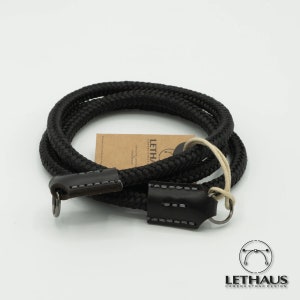 Full Stitch // Rope & Leather Camera Strap (Black / Black)