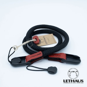 Model RLC // Rope & Leather Camera Strap (Black / Red)