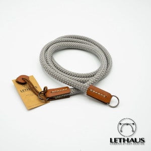 Model June // Rope & Leather Camera Strap (Silver Gray / Cognac)