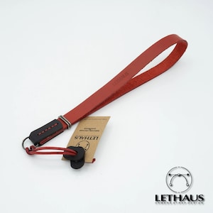 Model June Leather Camera Wrist Strap (Red / Black)