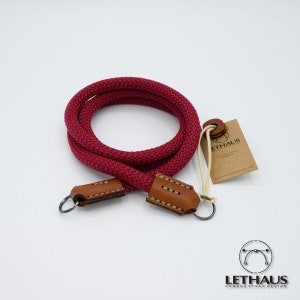 Full Stitch // Bracelet De Caméra Corde & Cuir (Bourgogne / Cognac)