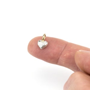 tiny heart pendant silver gold image 3