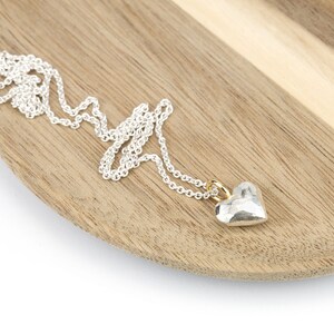 tiny heart pendant silver gold image 4