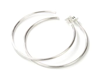 casual large hoop earrings silver diameter 5 cm