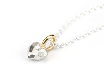 tiny heart pendant silver gold