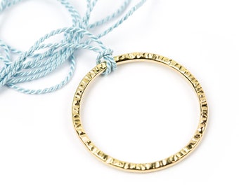 hammered circle necklace 14k gold