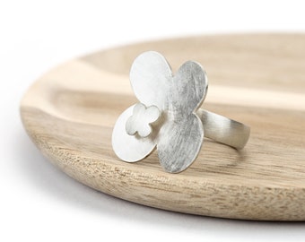 Anello Fiore Di Loto Smaltato In Argento Sterling 925 Con Giada Rossa Per Donna Aperto Regolabile - Foto 4