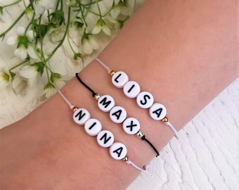 Friendship bracelet to choose from with letter beads / beads made of 925 sterling silver / gold-plated / rose gold-plated / personalized bracelet