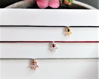 925 sterling silver bracelet to choose from / wish bracelet / small star / star / filigree / silver, gold-plated or rose gold-plated / nylon strap