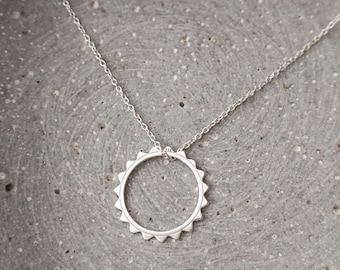 Necklace 925 Sterling Silver "Sun" / short necklace / circle / gift / geometric