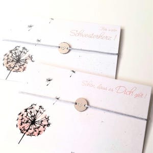 Herzgravur Armband 2 - er Set  für deine Schwester und dich / Plättchen 925 Sterling Silber / Freundschaftsarmband / Nylon