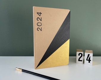 Taschenkalender, Jahreskalender, Buchkalender 2024, D/E A5