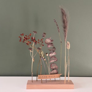 Dried flower stand, dried flower bouquet, beech, 20 cm