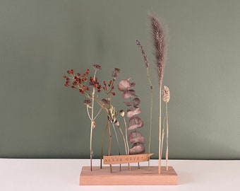 Dried flower stand, dried flower bouquet, beech, 20 cm